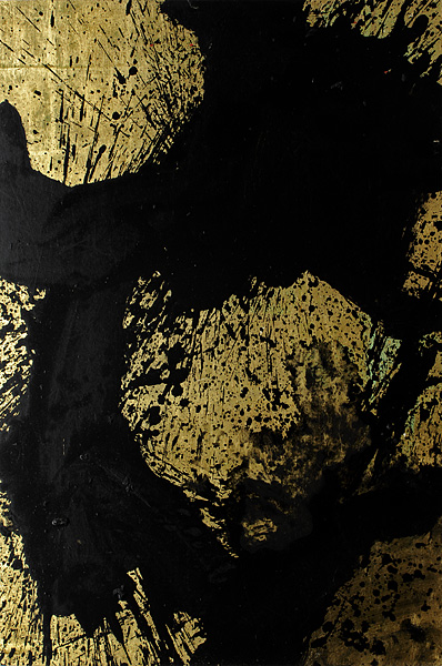 goldenes Bild mit schwarz, Bubble, Gold in der Kunst, Kunst, Berliner Künstler, monochrom, Gold, Kunst und Gold